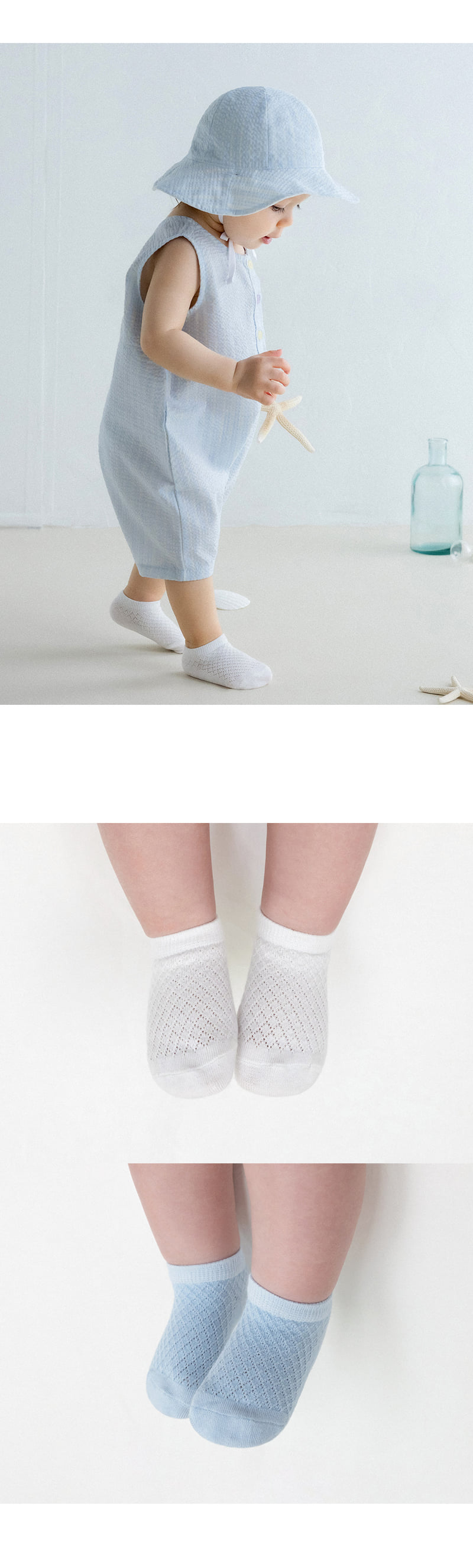 Kids Clara - Korean Baby Fashion - #babyoutfit - Zen Summer Socks 2-Color Set (set of 5) - 2