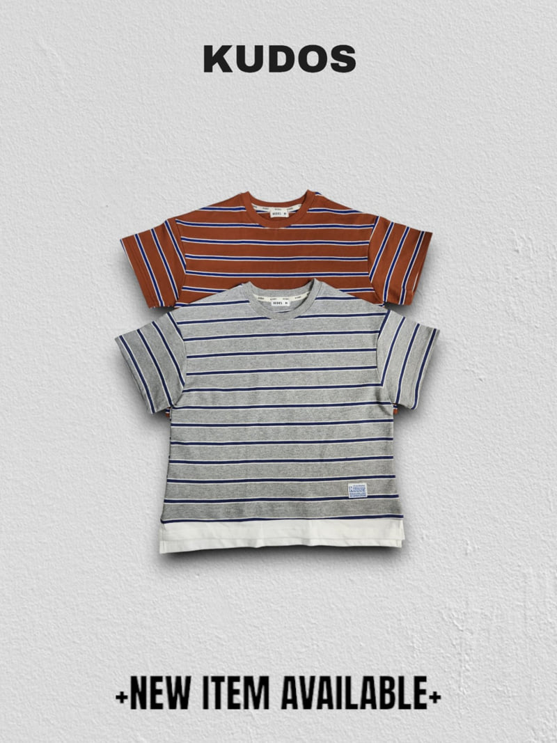 Kudos - Korean Children Fashion - #designkidswear - Striped Border Short Sleeve Tee