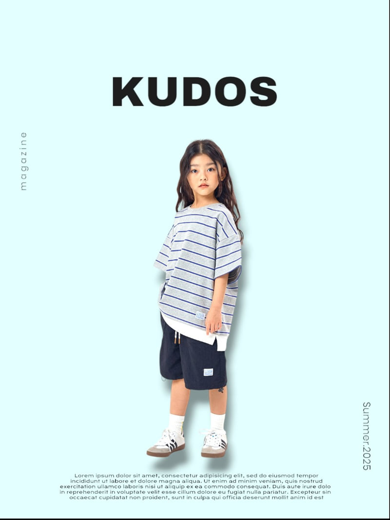 Kudos - Korean Children Fashion - #fashionkids - Striped Border Short Sleeve Tee - 3