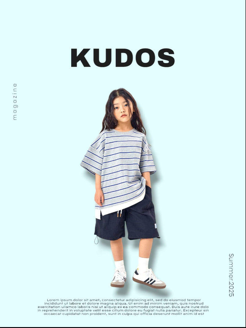 Kudos - Korean Children Fashion - #fashionkids - Striped Border Short Sleeve Tee - 4