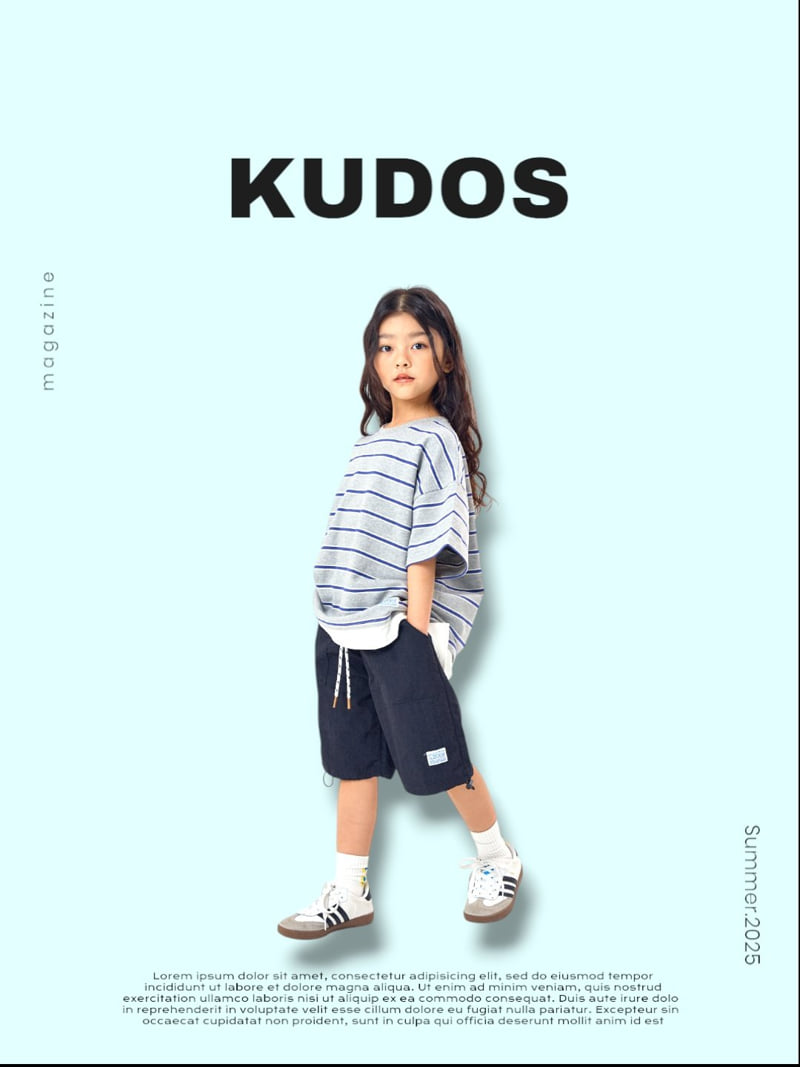 Kudos - Korean Children Fashion - #kidsstore - Striped Border Short Sleeve Tee - 5