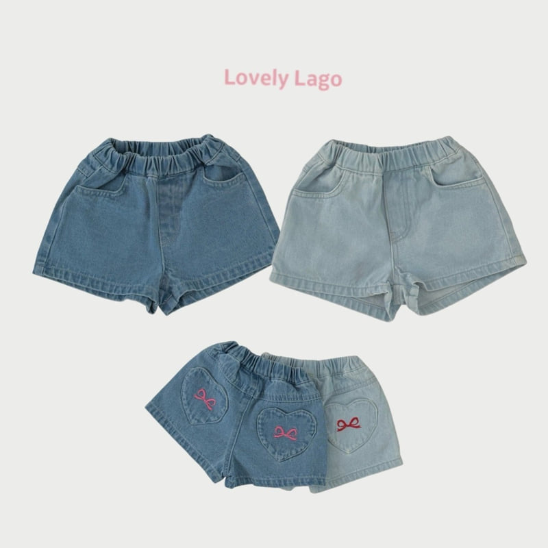 Lago - Korean Children Fashion - #childofig - Heart Embroidered Denim Pants