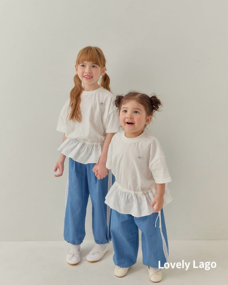 Lago - Korean Children Fashion - #childrensboutique - Frill String Long Tee - 2