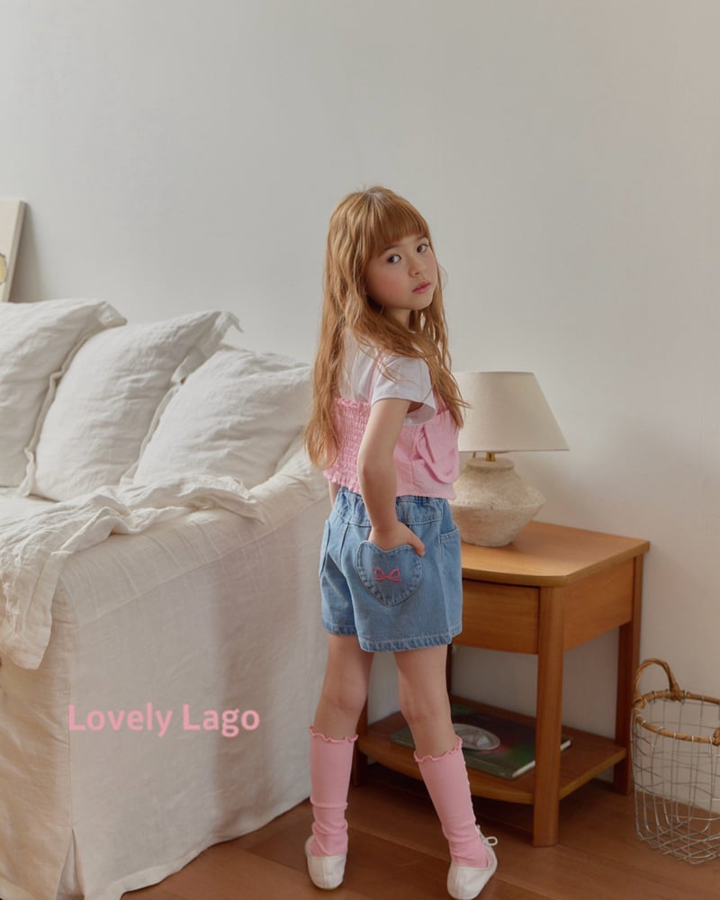 Lago - Korean Children Fashion - #childrensboutique - Heart Embroidered Denim Pants - 3