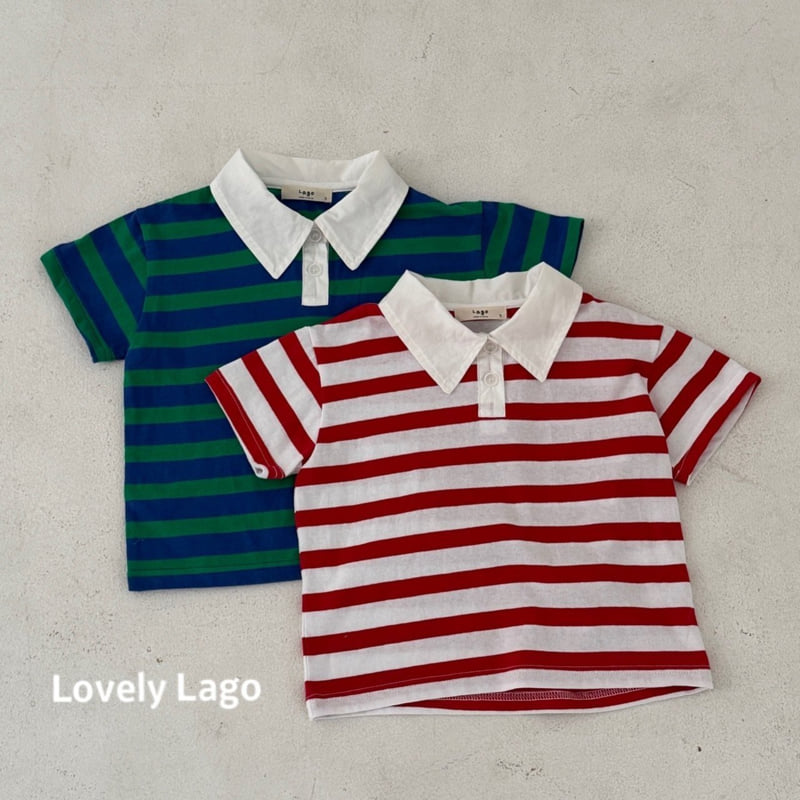 Lago - Korean Children Fashion - #designkidswear - Stripe Collar Tee