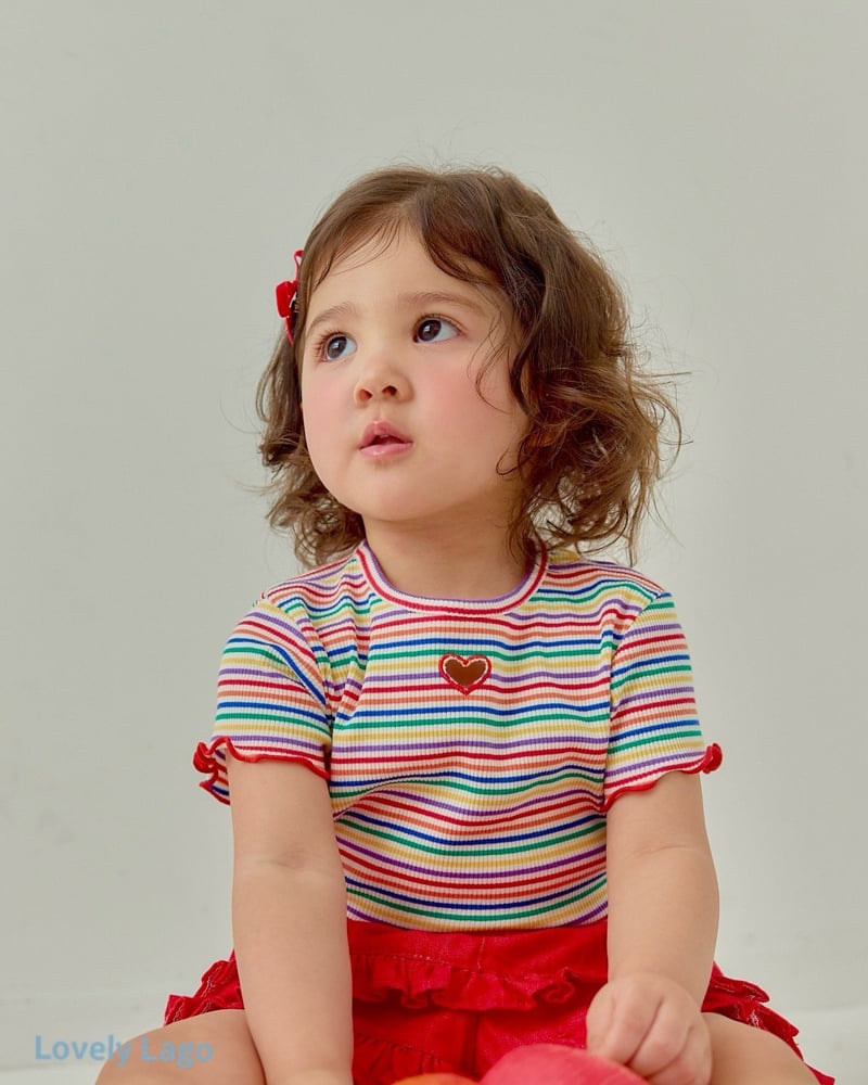 Lago - Korean Children Fashion - #designkidswear - Heart Rainbow Tee - 6