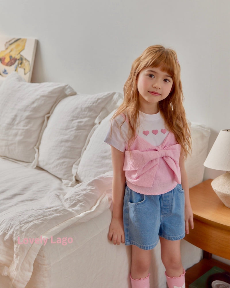 Lago - Korean Children Fashion - #childrensboutique - Heart Embroidered Denim Pants - 4