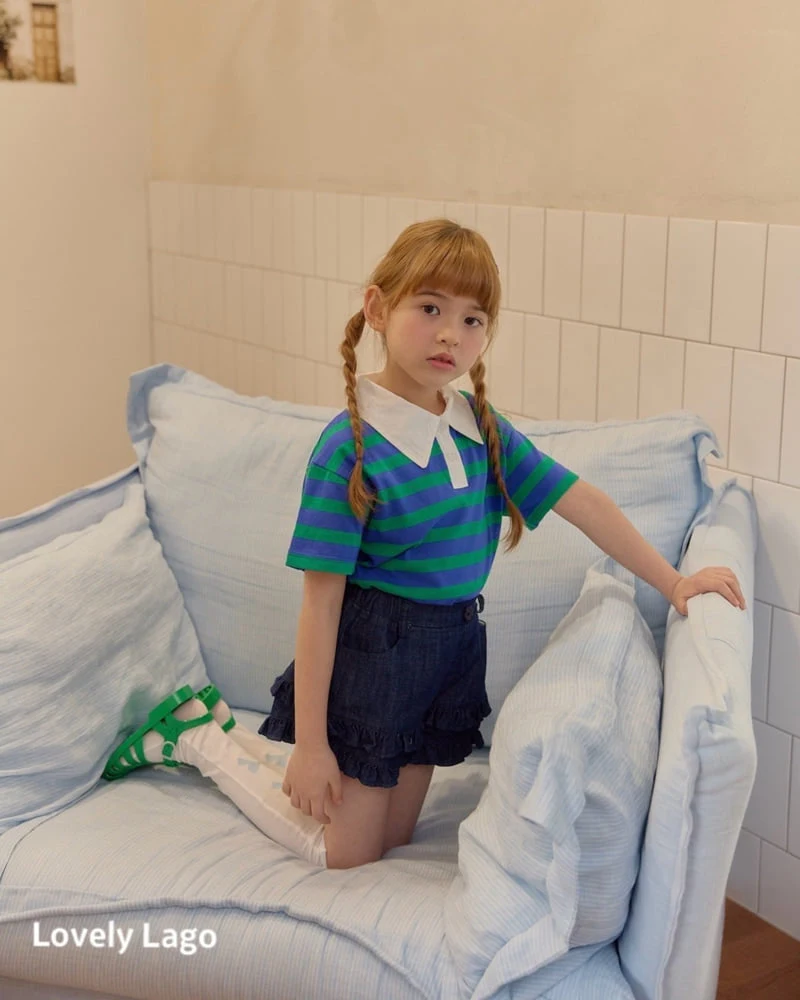 Lago - Korean Children Fashion - #discoveringself - Stripe Collar Tee - 2
