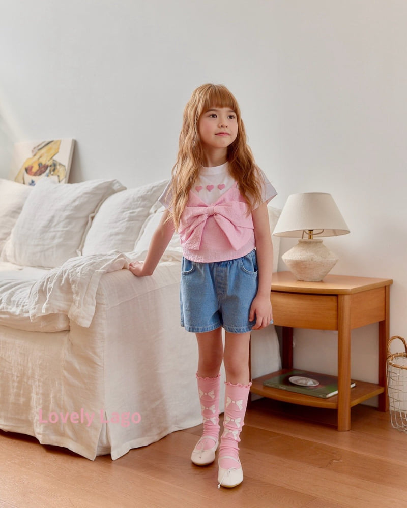 Lago - Korean Children Fashion - #discoveringself - Heart Embroidered Denim Pants - 5