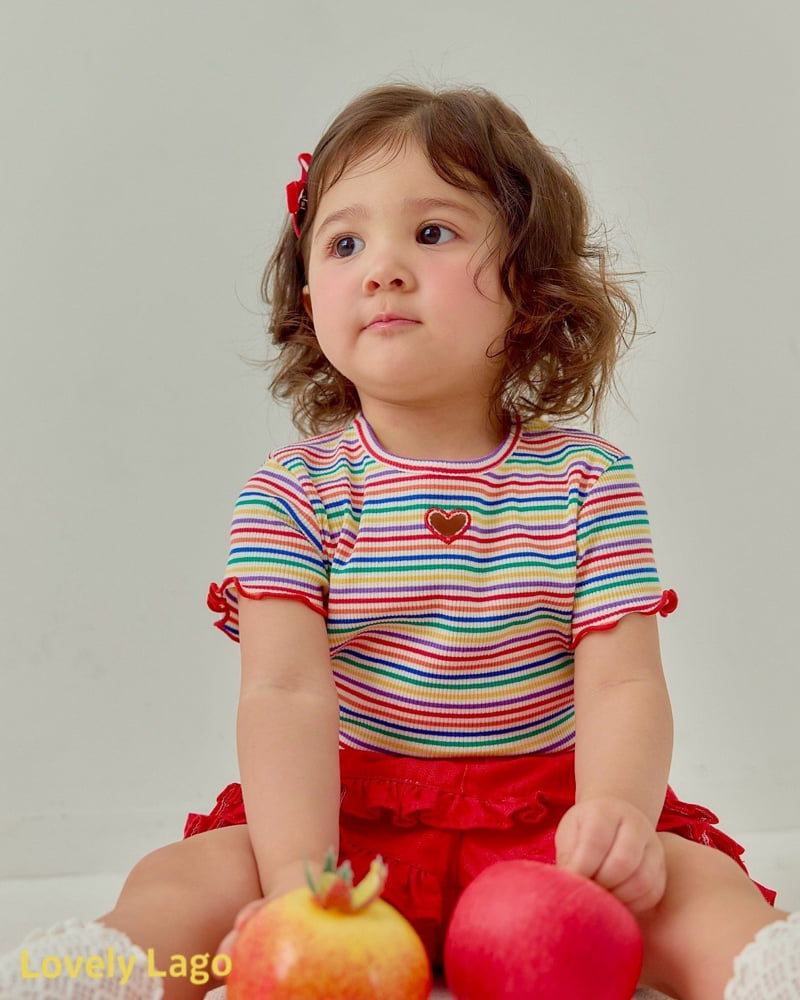 Lago - Korean Children Fashion - #fashionkids - Heart Rainbow Tee - 8