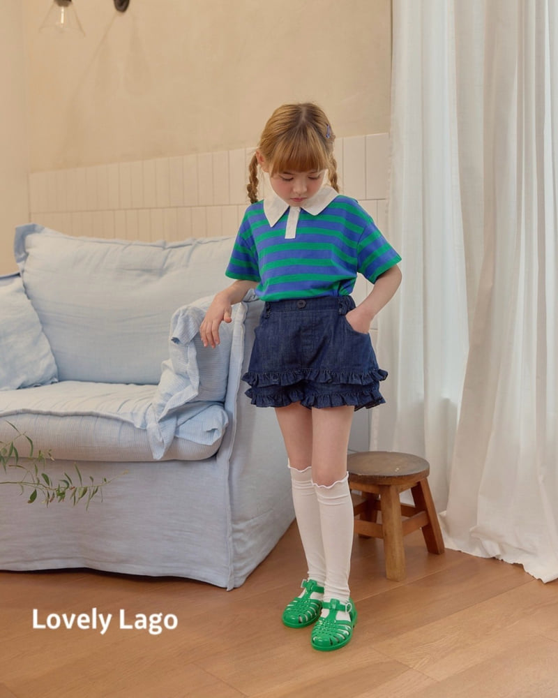 Lago - Korean Children Fashion - #fashionkids - Stripe Collar Tee - 4