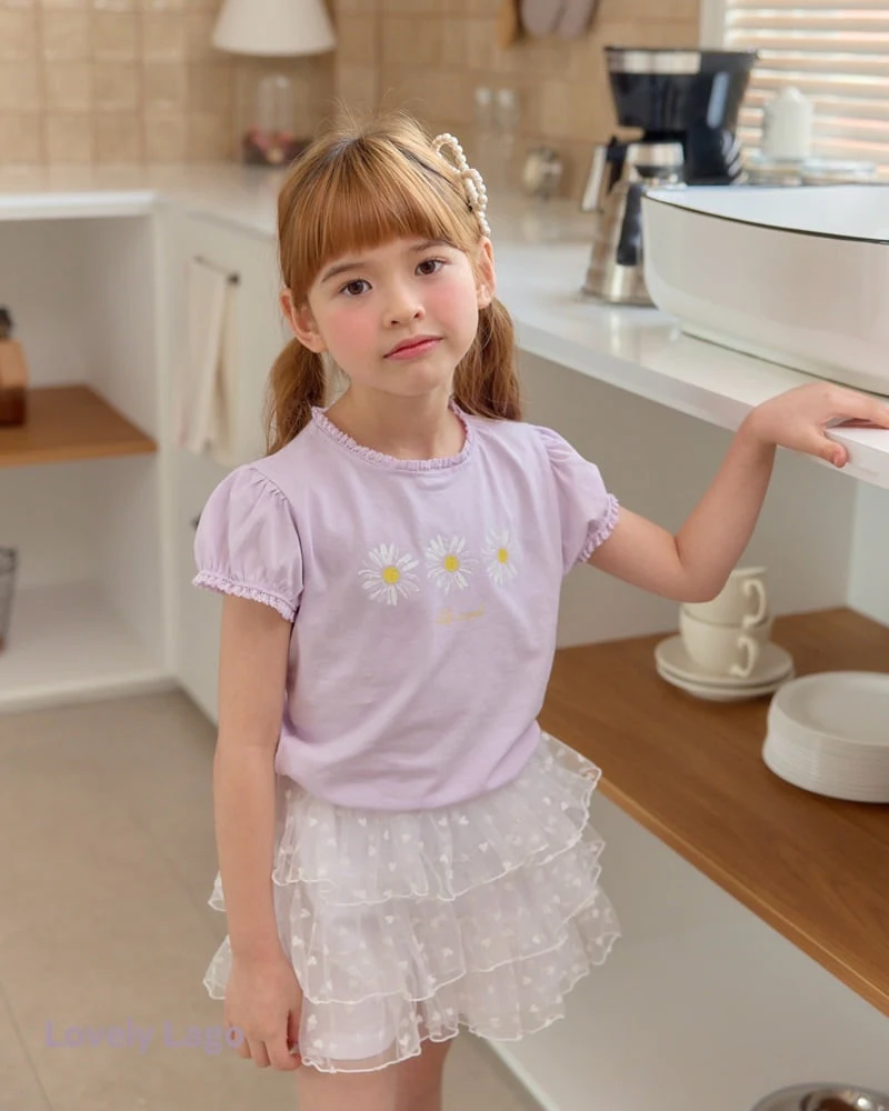 Lago - Korean Children Fashion - #kidsshorts - Petal Lace Tee
