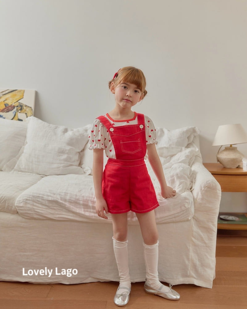 Lago - Korean Children Fashion - #kidsshorts - Square Heart Tee - 6