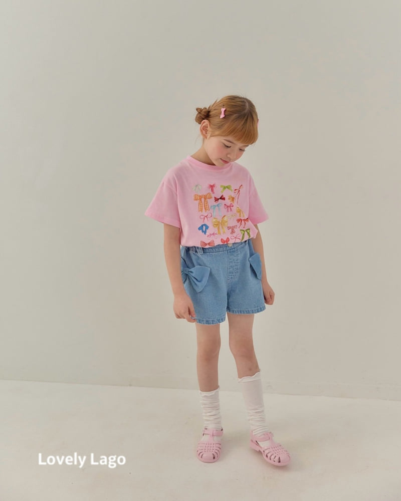 Lago - Korean Children Fashion - #kidsshorts - Ribbon Patch Jeans - 5