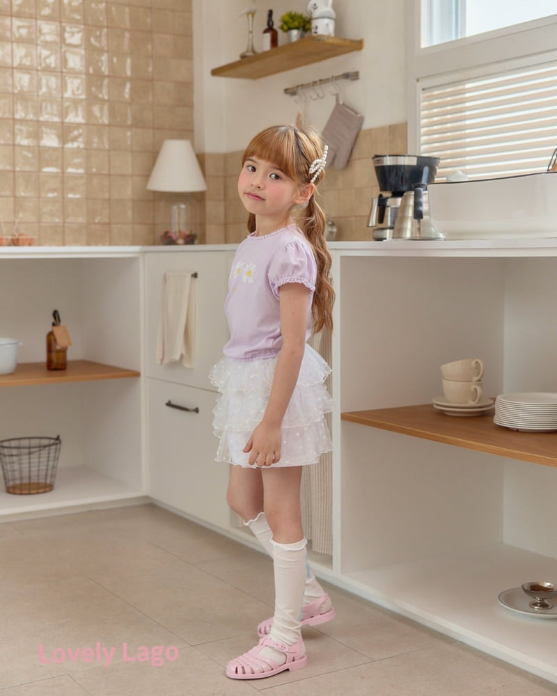 Lago - Korean Children Fashion - #kidzfashiontrend - Petal Lace Tee - 3