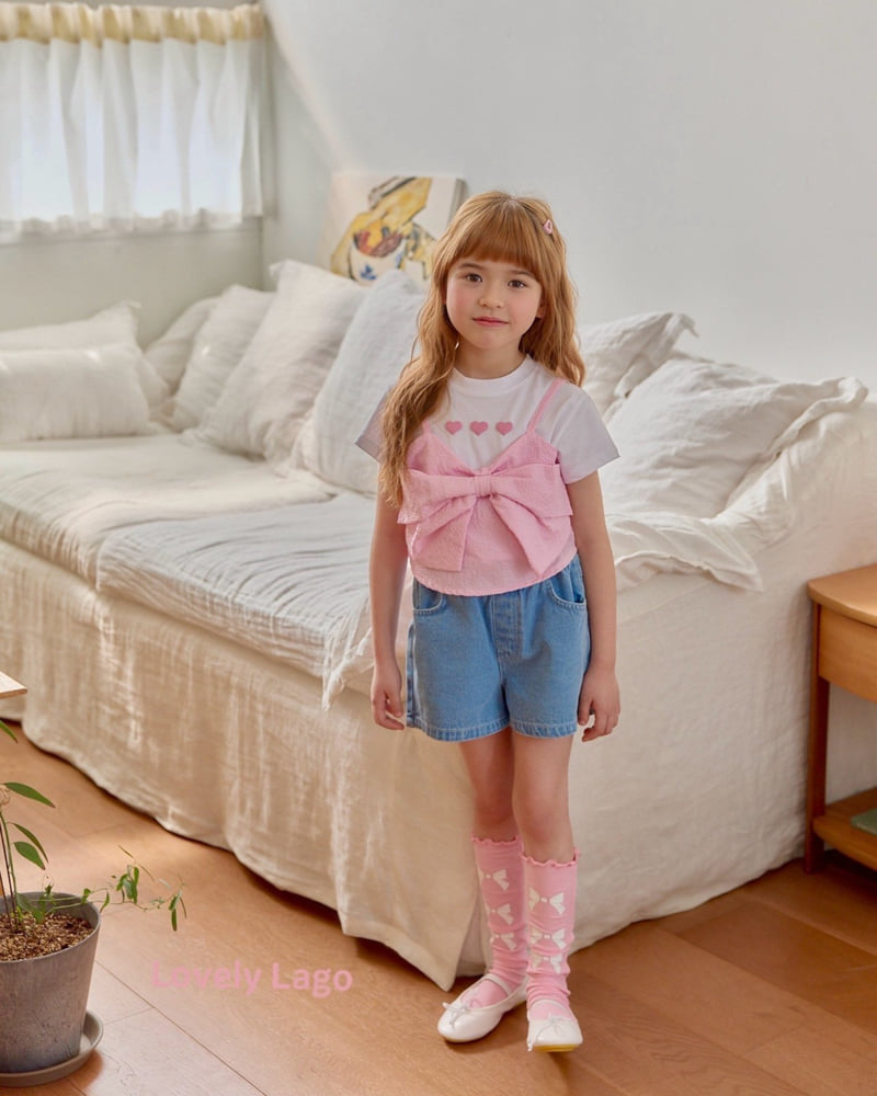 Lago - Korean Children Fashion - #kidzfashiontrend - Heart Embroidered Denim Pants - 9