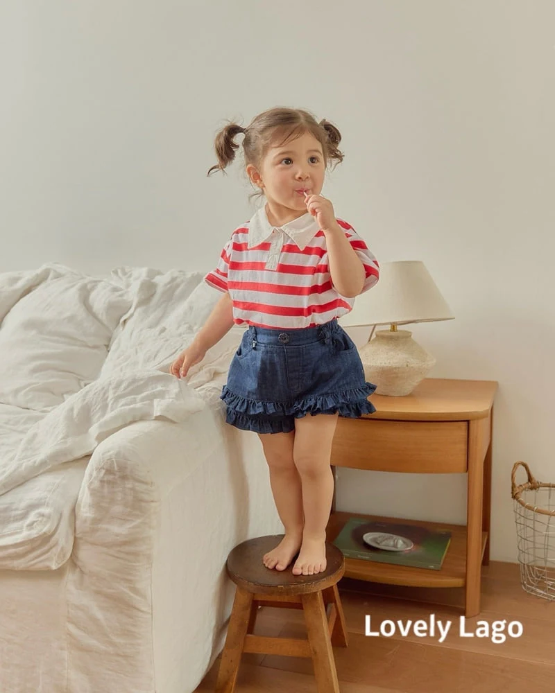 Lago - Korean Children Fashion - #magicofchildhood - Stripe Collar Tee - 9
