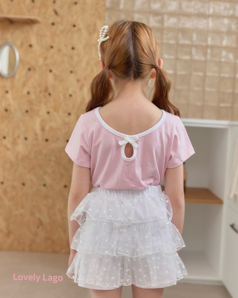 Lago - Korean Children Fashion - #magicofchildhood - Back Round Ribbon Tee - 2