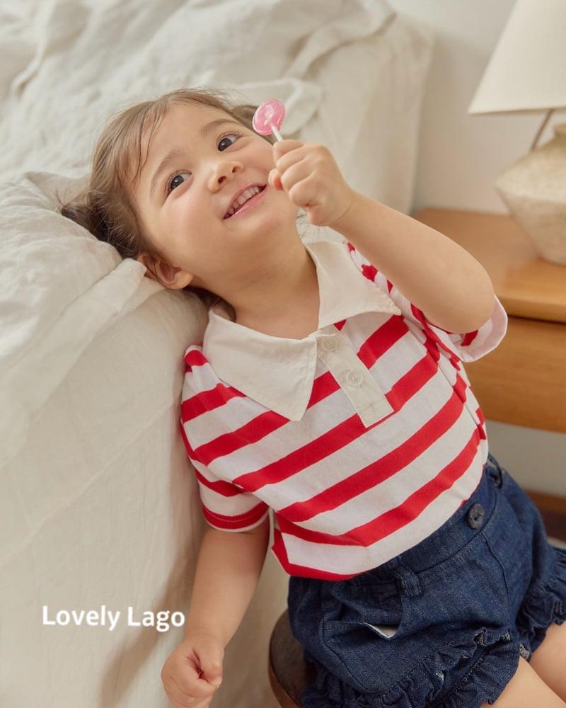 Lago - Korean Children Fashion - #prettylittlegirls - Stripe Collar Tee - 11