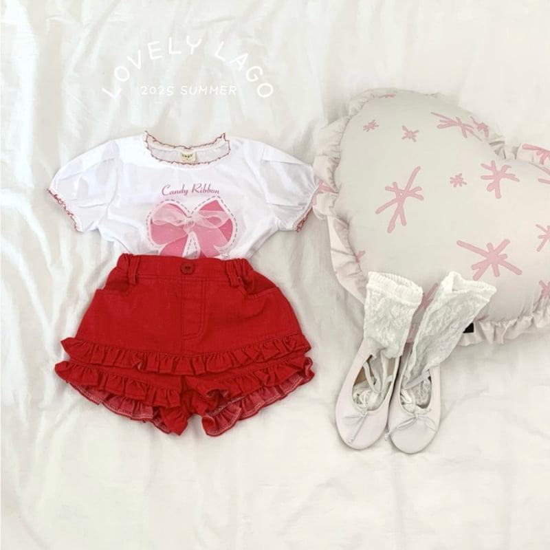 Lago - Korean Children Fashion - #prettylittlegirls - Ribbon Shirring Tee - 3
