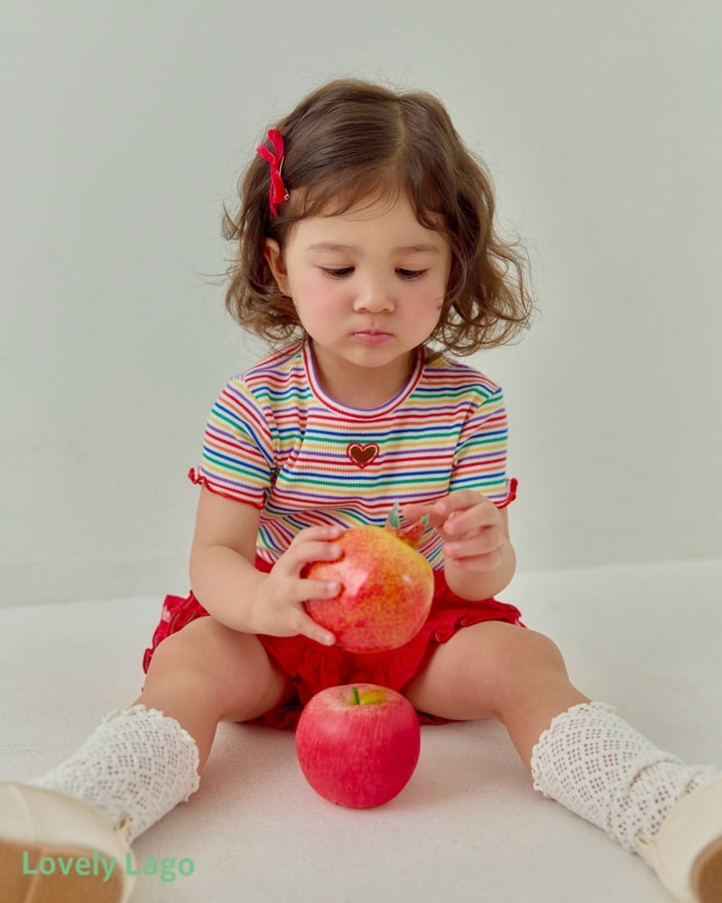 Lago - Korean Children Fashion - #prettylittlegirls - Heart Rainbow Tee - 2