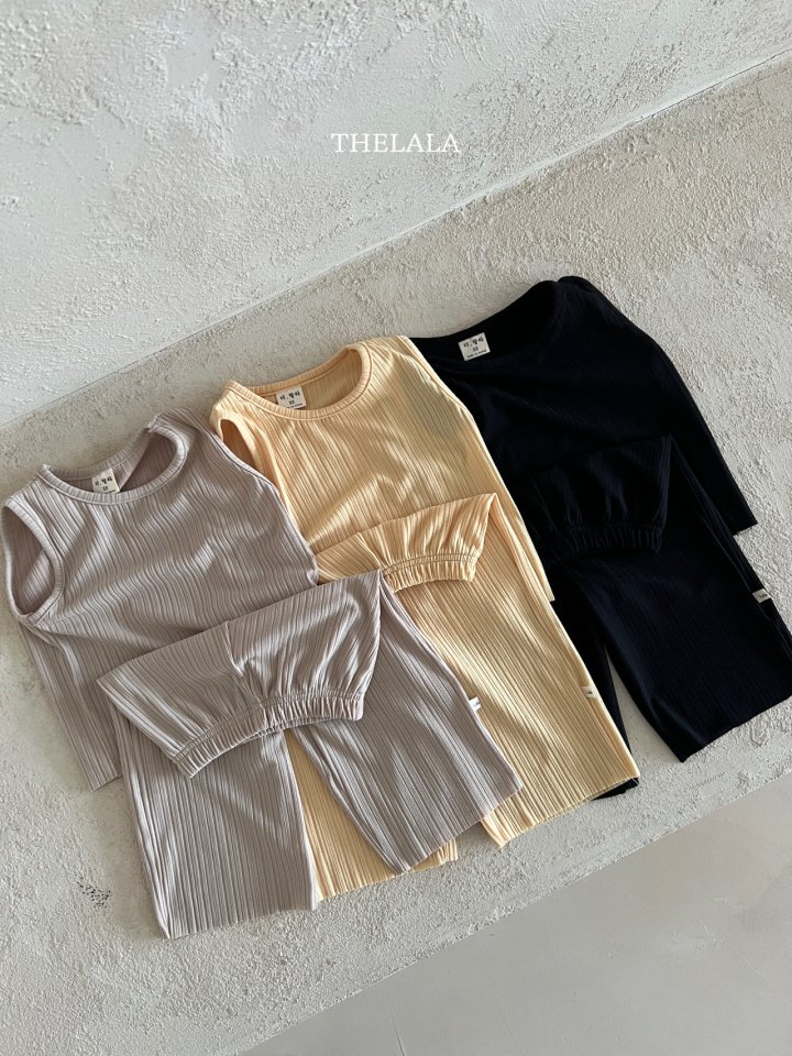 Lala - Korean Baby Fashion - #onlinebabyboutique - Pleated Top Bottom Set - 10