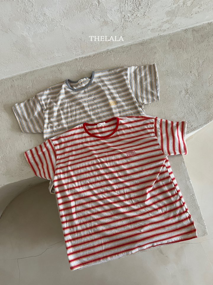 Lala - Korean Women Fashion - #momslook - Dongdong Stripe Mom Tee - 11