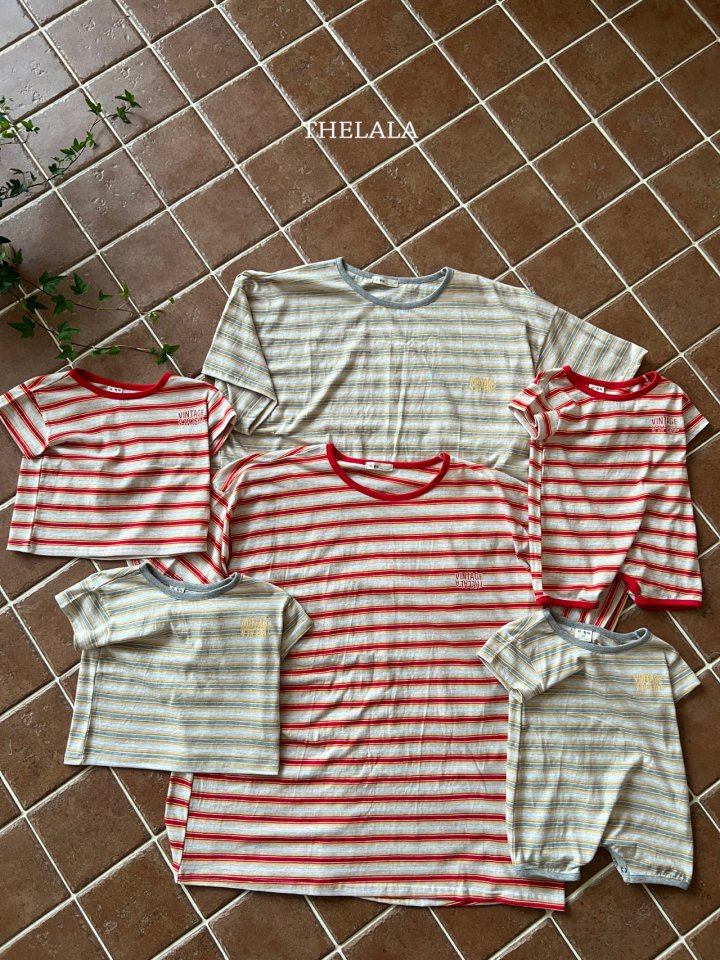Lala - Korean Women Fashion - #momslook - Dongdong Stripe Mom Tee - 3
