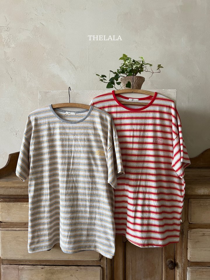 Lala - Korean Women Fashion - #momslook - Dongdong Stripe Mom Tee - 7