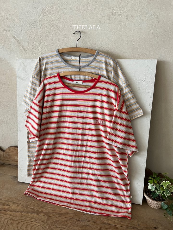 Lala - Korean Women Fashion - #momslook - Dongdong Stripe Mom Tee - 9
