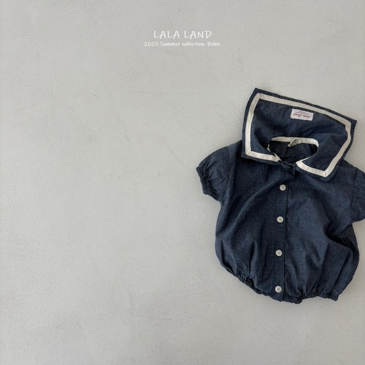 Lalaland - Korean Baby Fashion - #babyboutique - bebe Denim Sailor Short Sleeve Suit - 7
