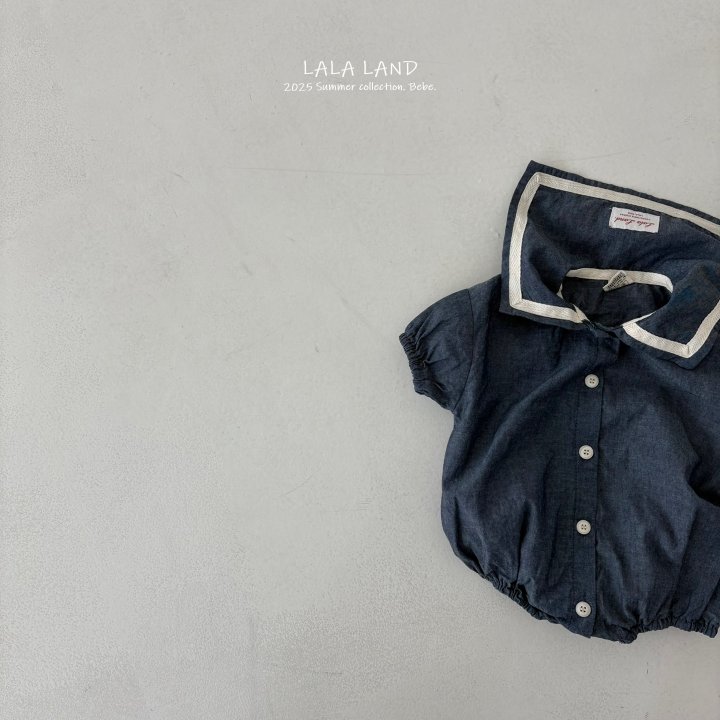 Lalaland - Korean Baby Fashion - #babyboutiqueclothing - bebe Denim Sailor Short Sleeve Suit - 8