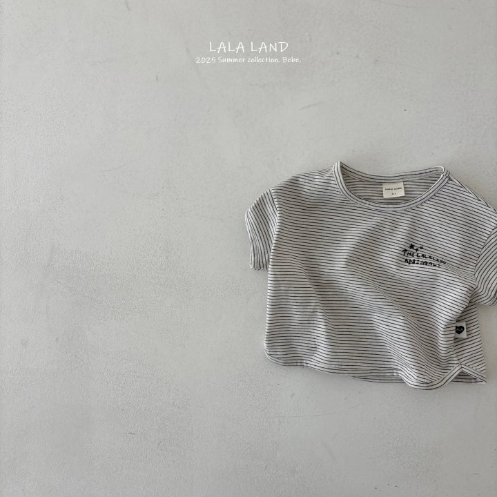 Lalaland - Korean Baby Fashion - #babyclothing - bebe Bebe Stripe Short Sleeved Tee - 7