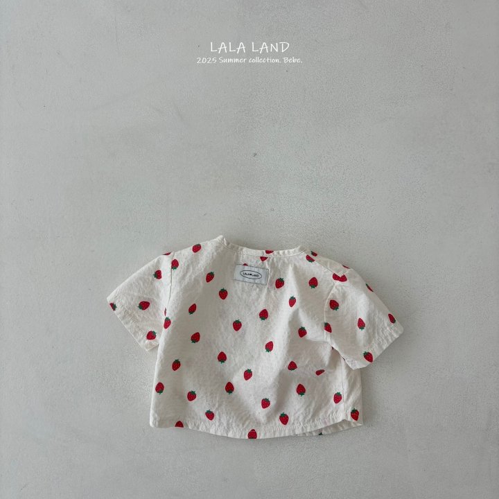 Lalaland - Korean Baby Fashion - #babyclothing - bebe Strawberry Button Shirt - 4