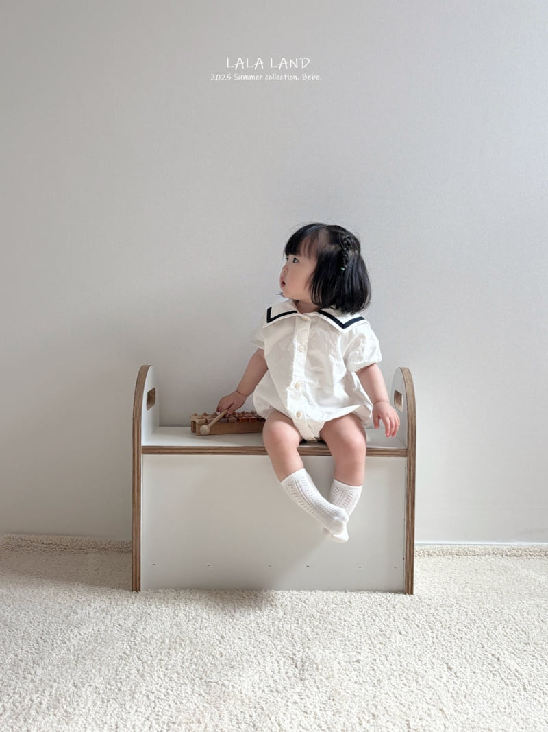 Lalaland - Korean Baby Fashion - #babyfever - bebe Denim Sailor Short Sleeve Suit - 11