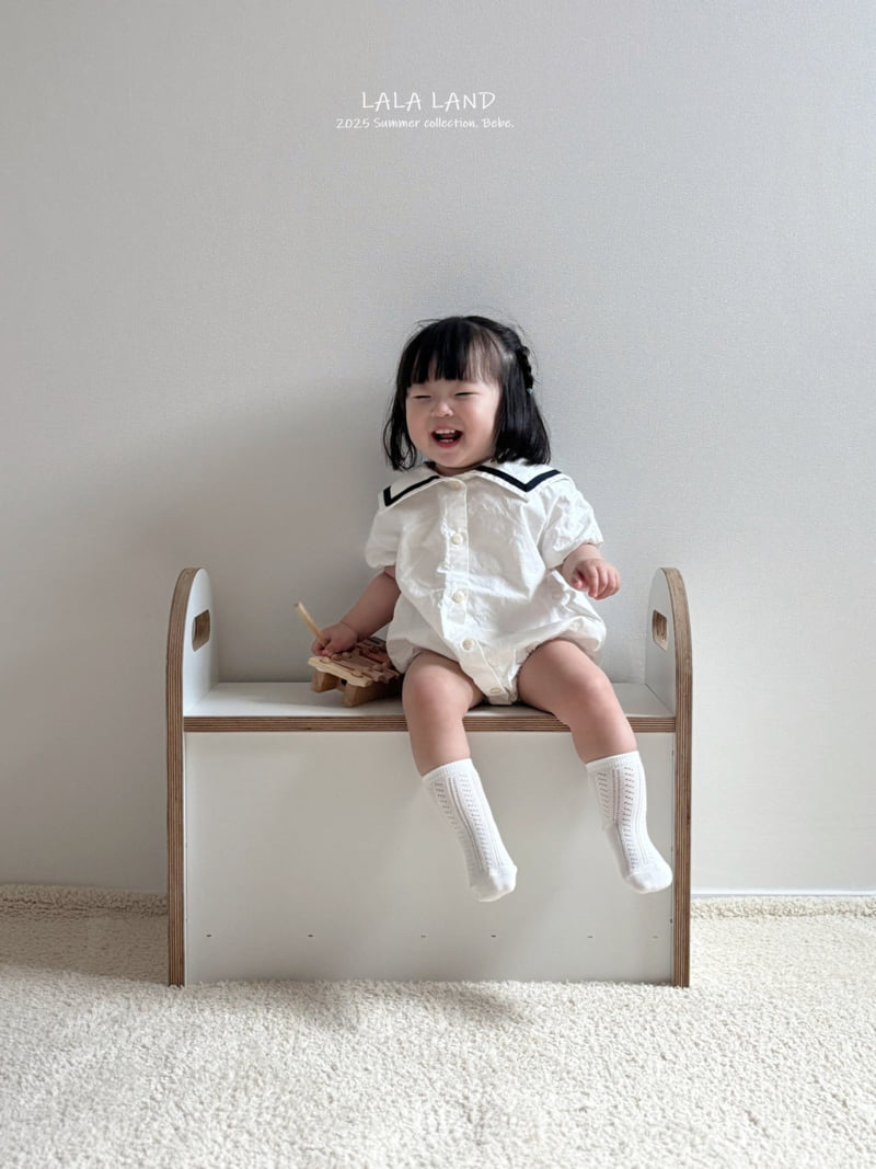 Lalaland - Korean Baby Fashion - #babygirlfashion - bebe Denim Sailor Short Sleeve Suit - 12