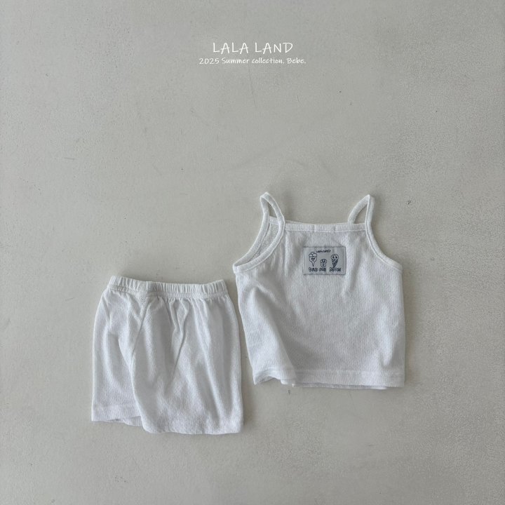 Lalaland - Korean Baby Fashion - #babygirlfashion - bebe Cotton Mesh Top Bottom Set - 3