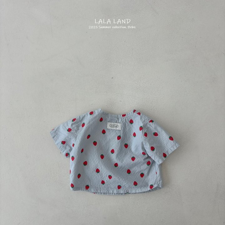Lalaland - Korean Baby Fashion - #babylifestyle - bebe Strawberry Button Shirt - 7