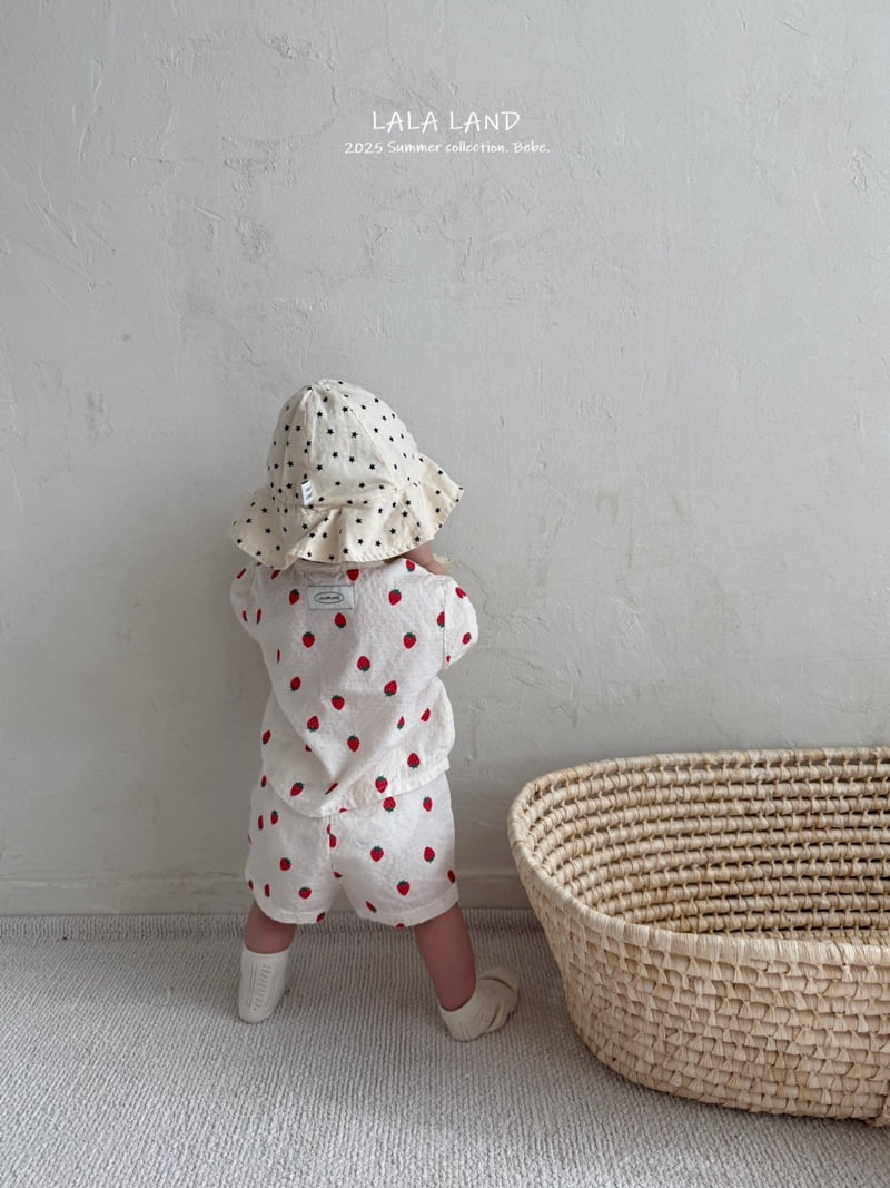 Lalaland - Korean Baby Fashion - #babyootd - bebe Strawberry Button Shirt - 9