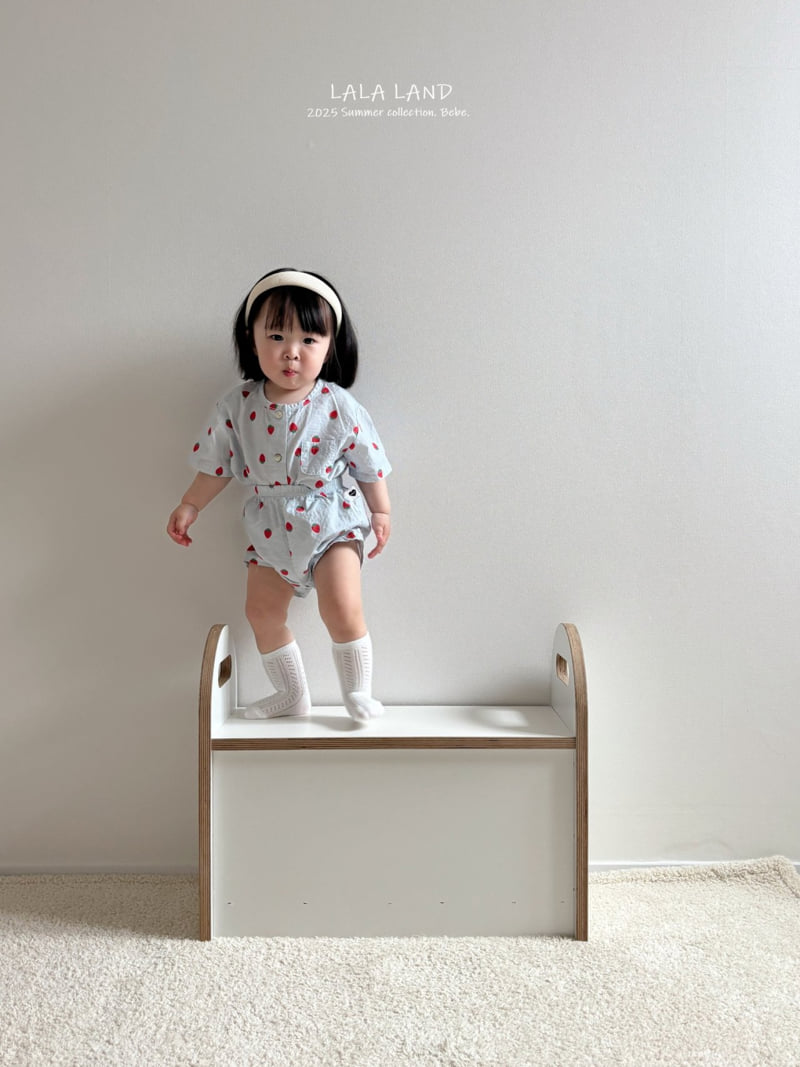 Lalaland - Korean Baby Fashion - #babyoutfit - bebe Strawberry Button Shirt - 11