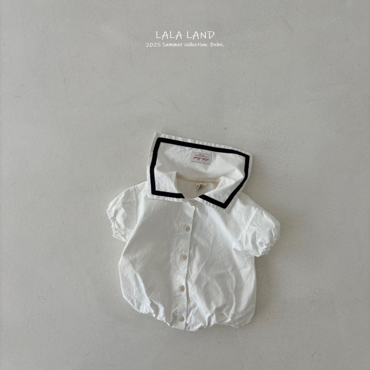 Lalaland - Korean Baby Fashion - #babywear - bebe Denim Sailor Short Sleeve Suit - 3