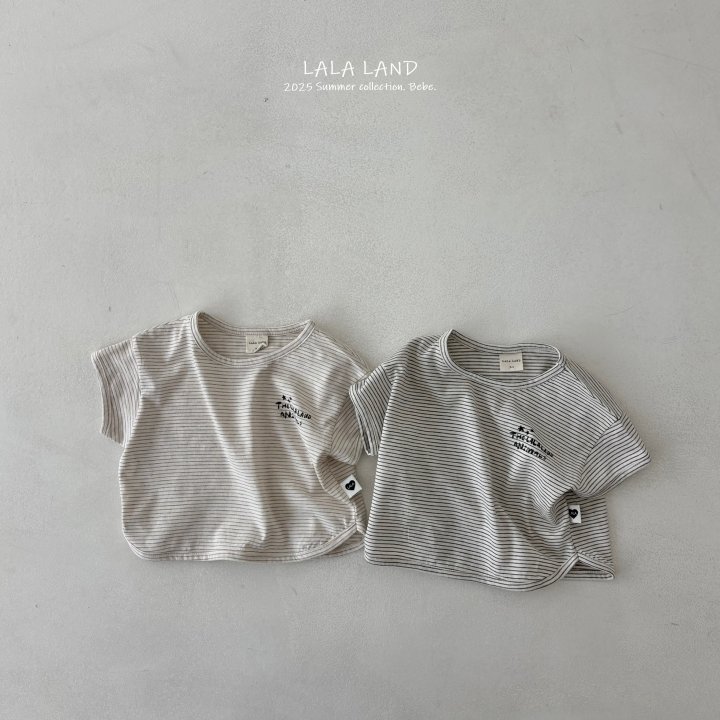 Lalaland - Korean Baby Fashion - #babywear - bebe Bebe Stripe Short Sleeved Tee