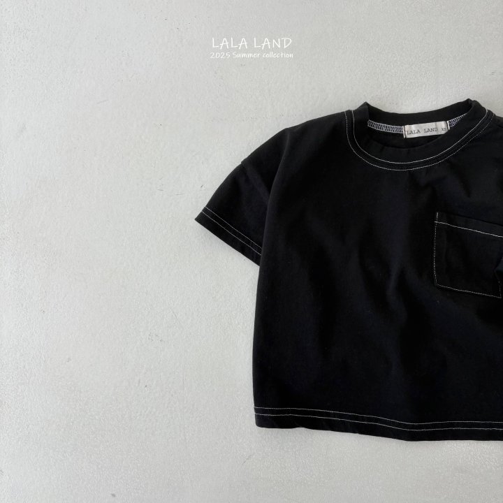 Lalaland - Korean Children Fashion - #Kfashion4kids - kids New Stitch Pocket Short Sleeve Tee - 7