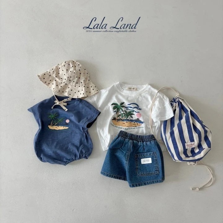 Lalaland - Korean Children Fashion - #childrensboutique - kids Palm Tree Slub Tee - 9
