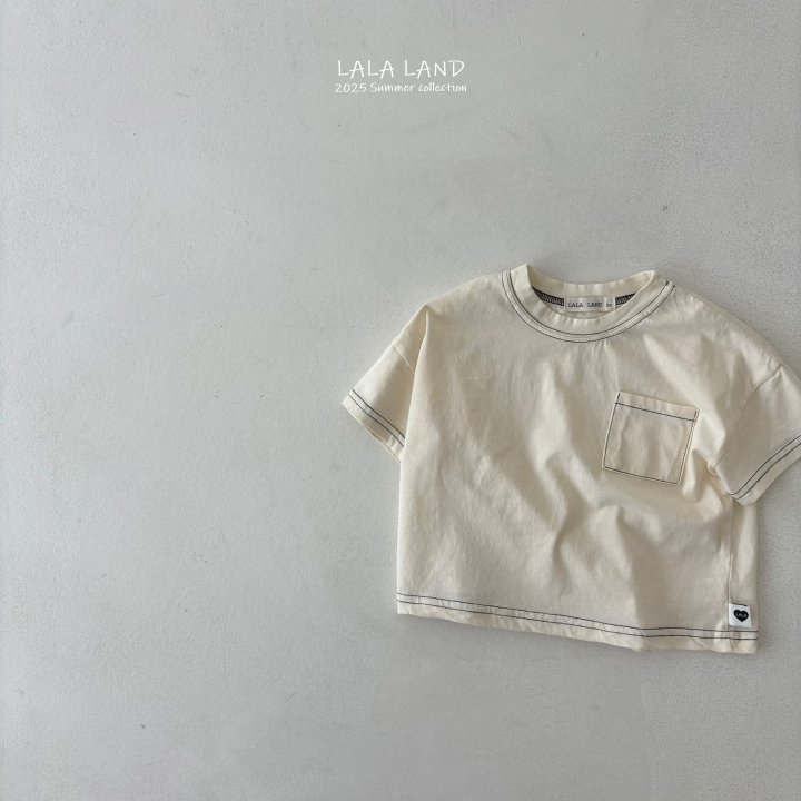 Lalaland - Korean Children Fashion - #fashionkids - kids New Stitch Pocket Short Sleeve Tee - 3
