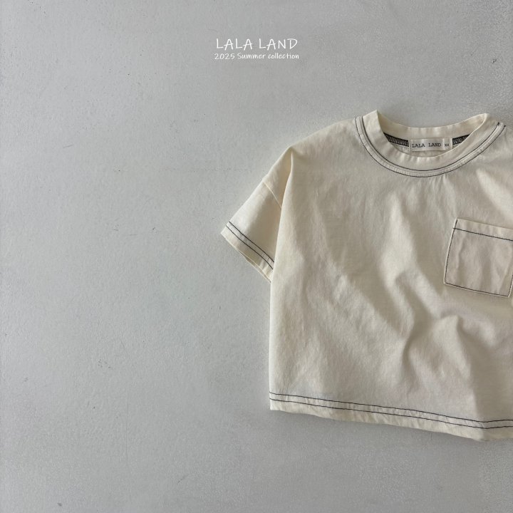 Lalaland - Korean Children Fashion - #fashionkids - kids New Stitch Pocket Short Sleeve Tee - 4