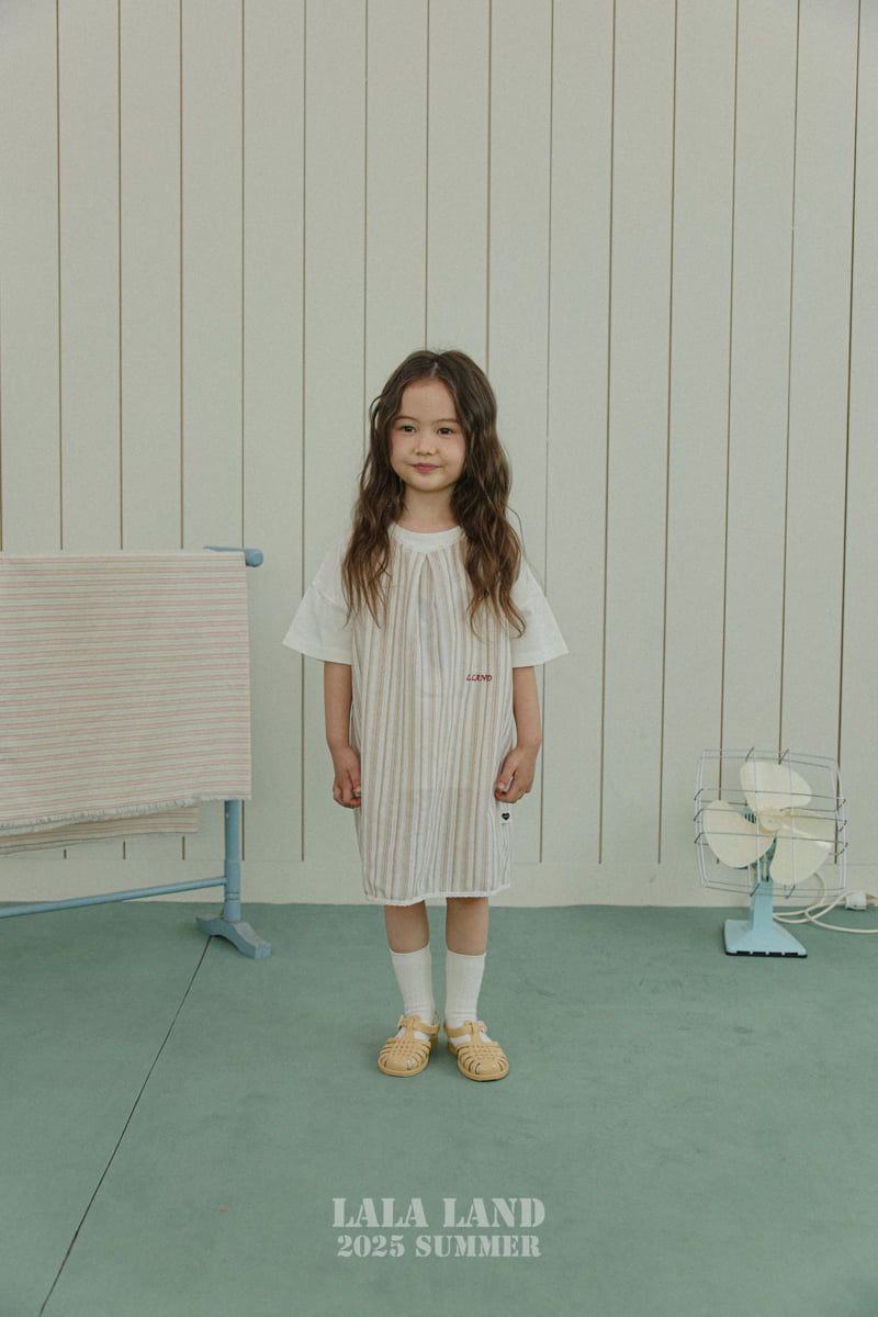Lalaland - Korean Children Fashion - #kidsshorts - kids Vertical Stripe One-piece - 9