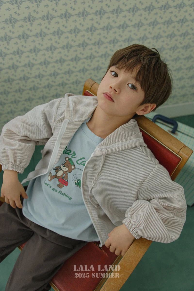 Lalaland - Korean Children Fashion - #kidsshorts - kids Fishing Bear Tee - 10