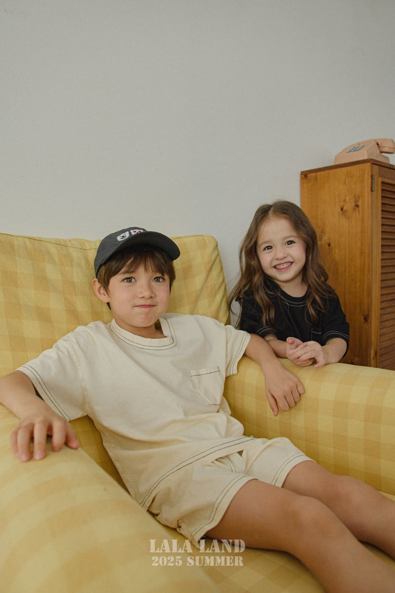 Lalaland - Korean Children Fashion - #magicofchildhood - kids New Stitch Pocket Short Sleeve Tee - 9