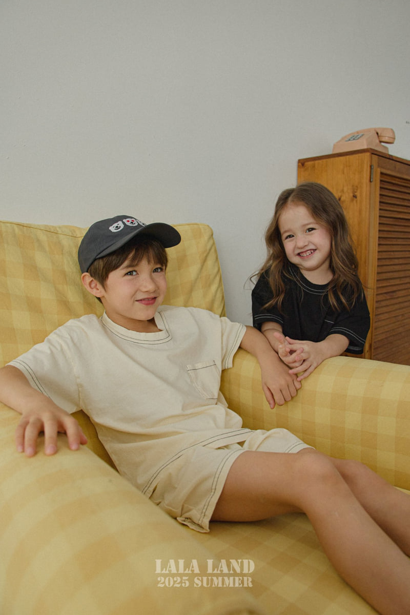 Lalaland - Korean Children Fashion - #minifashionista - kids New Stitch Pocket Short Sleeve Tee - 10